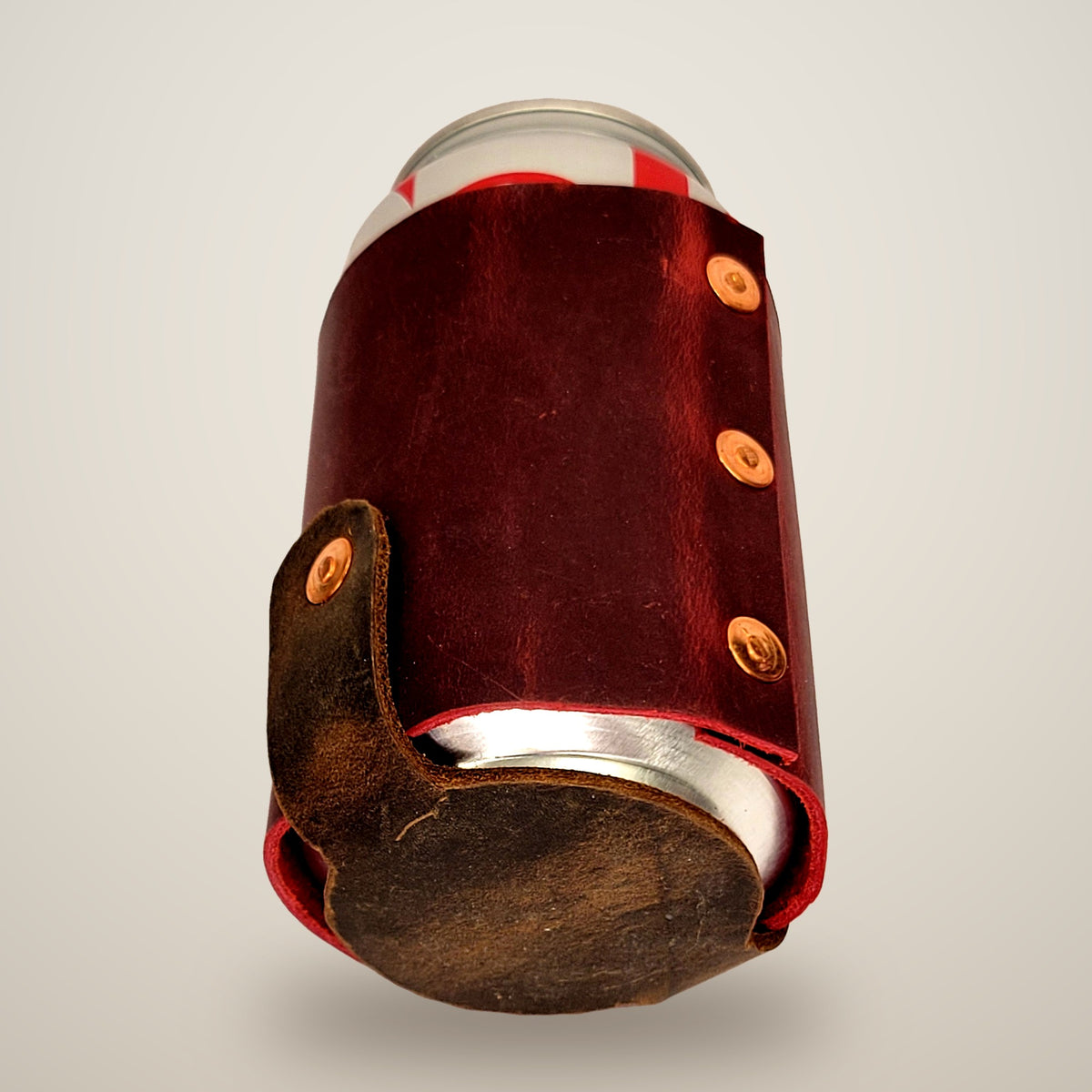 Leather Coo Z – Standard – volcano & chocolate strap, copper rivets