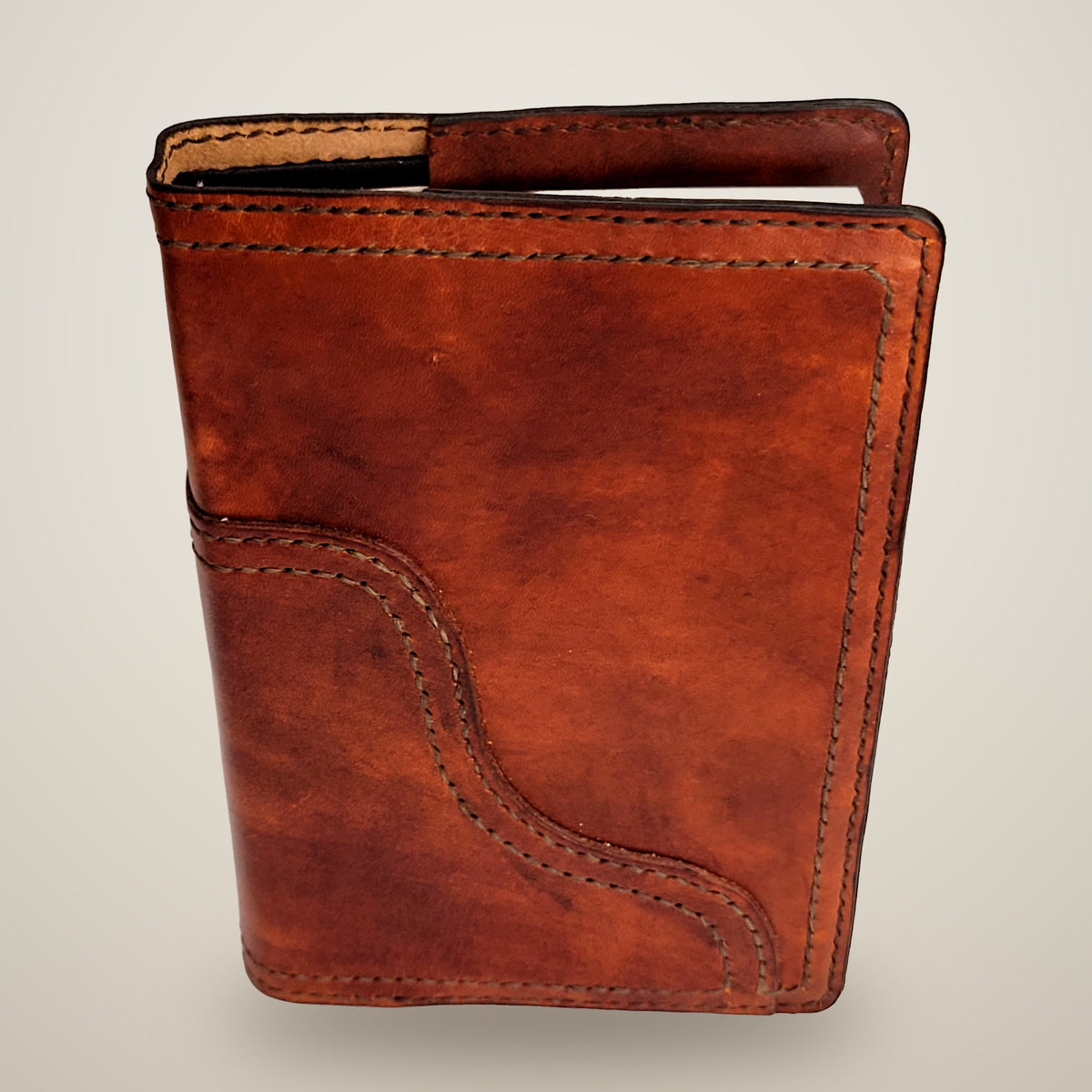 Medium Two-Layer Notebook Cover – Decorative Stitch (Sketchbook Included) – Brown / dark brown thread