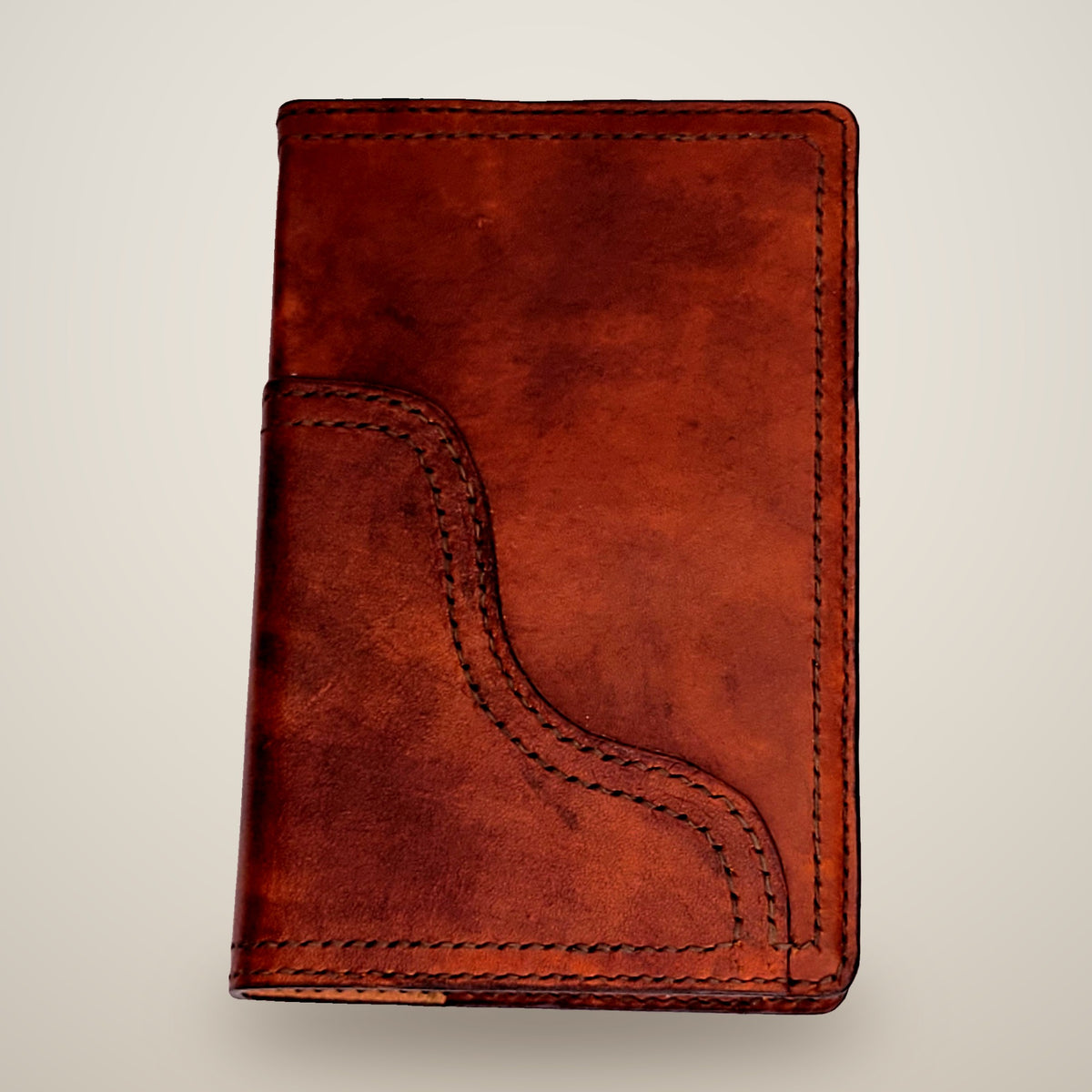 Medium Two-Layer Notebook Cover – Decorative Stitch (Sketchbook Included) – Brown / dark brown thread