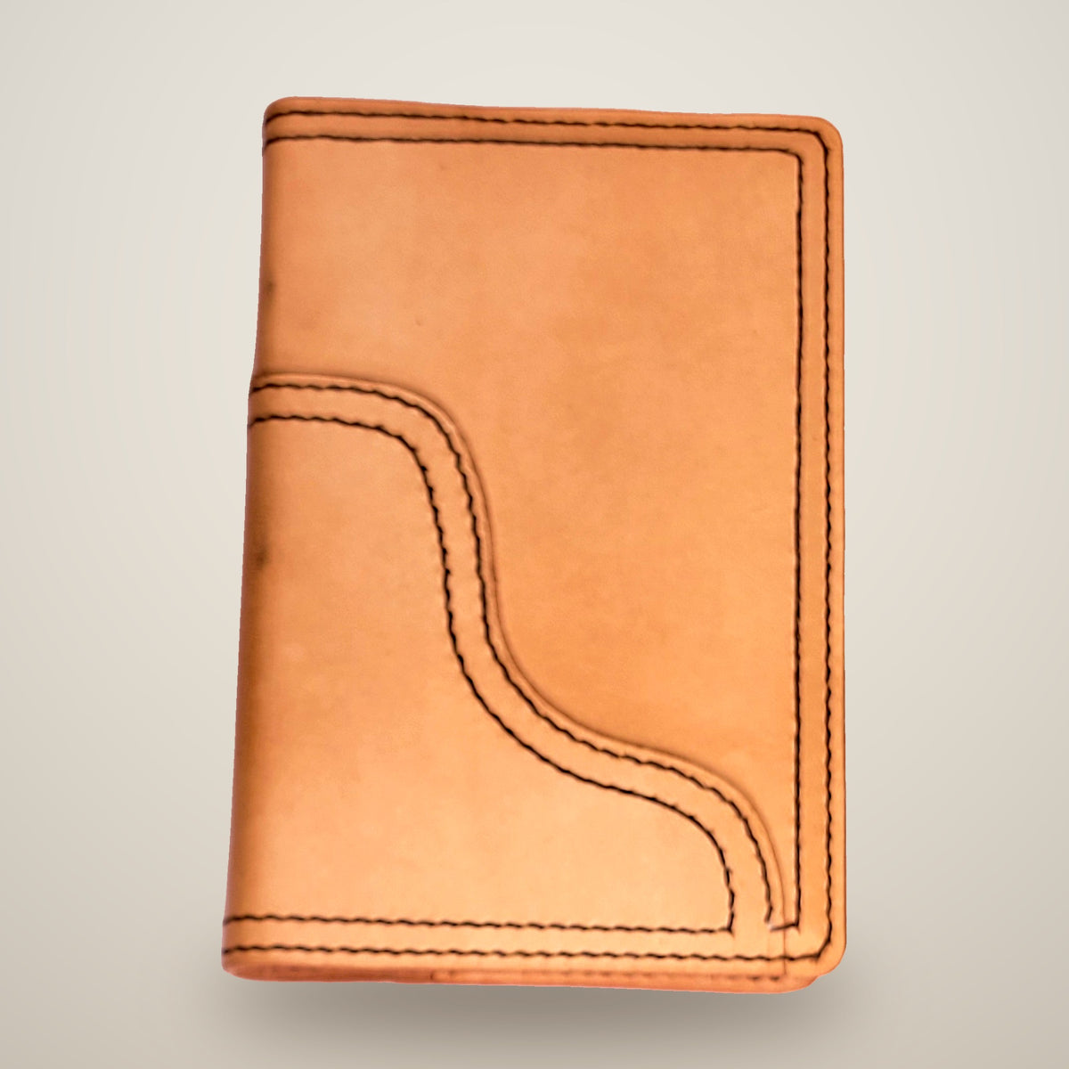 Medium Two-Layer Notebook Cover – Decorative Stitch (Sketchbook Included) – Natural / dark brown thread