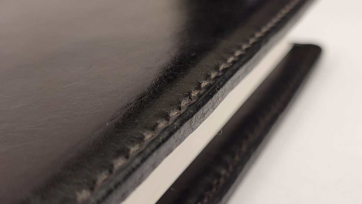 Medium Leather Notebook Cover (Sketchbook Included) – Black / black thread