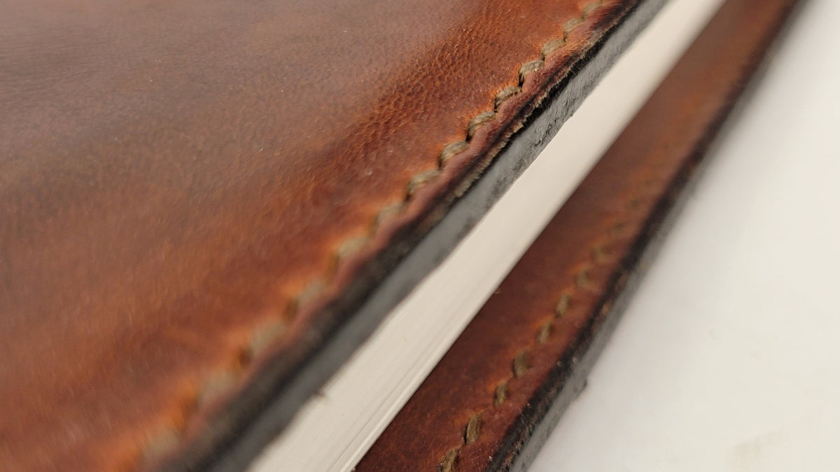 Medium Leather Notebook Cover (Sketchbook Included) – Brown / dark brown thread