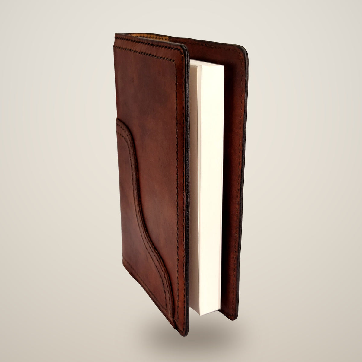 Medium Leather Notebook Cover (Sketchbook Included) – Brown / dark brown thread