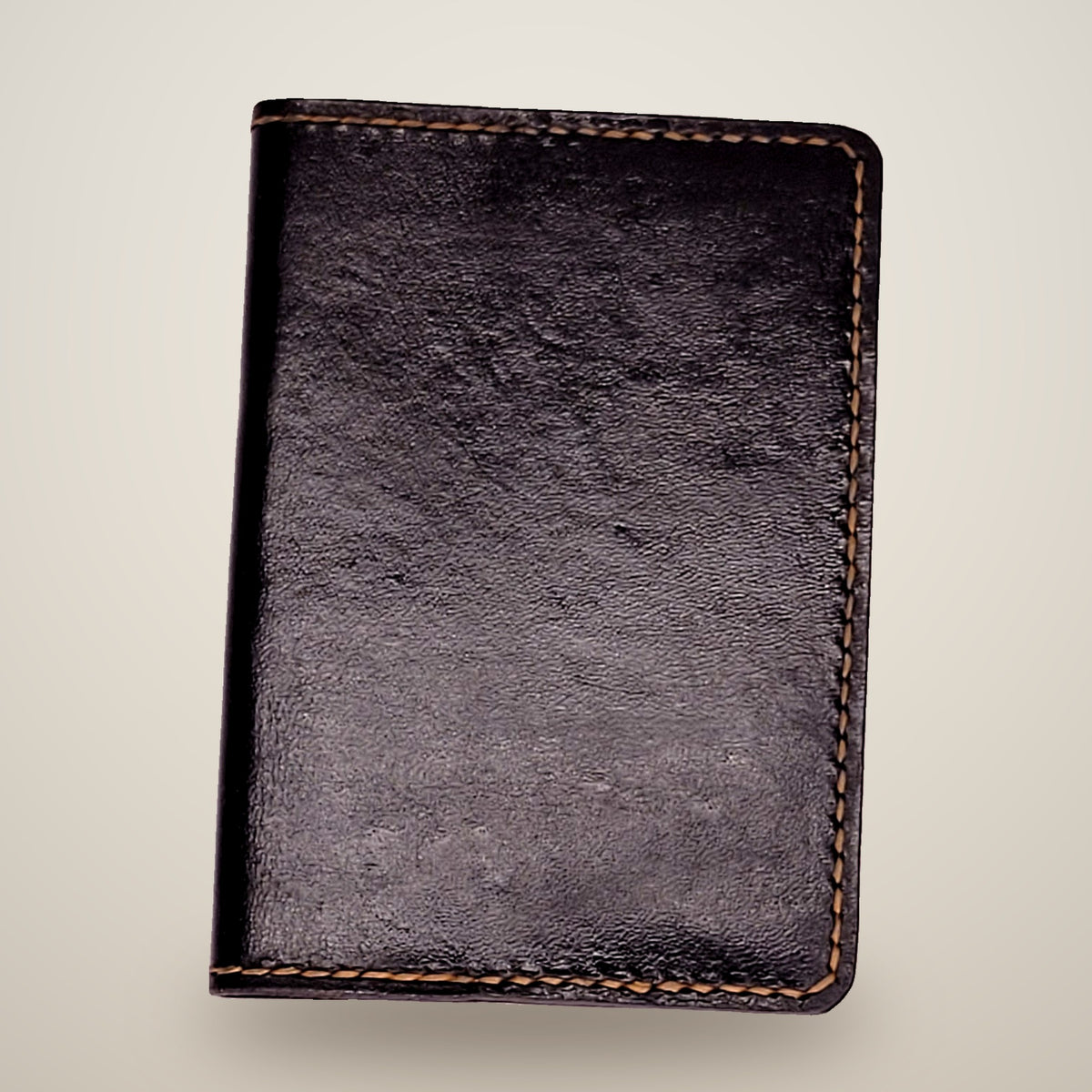 Small Leather Notebook Cover (Notebook Included) – Black / tan thread