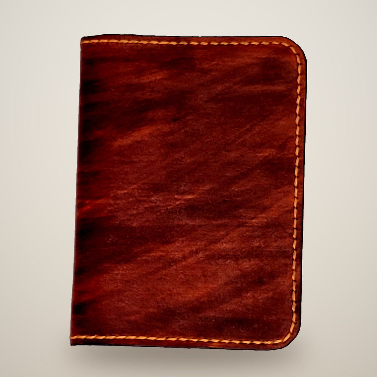 Small Leather Notebook Cover (Notebook Included) – Brown / gold thread