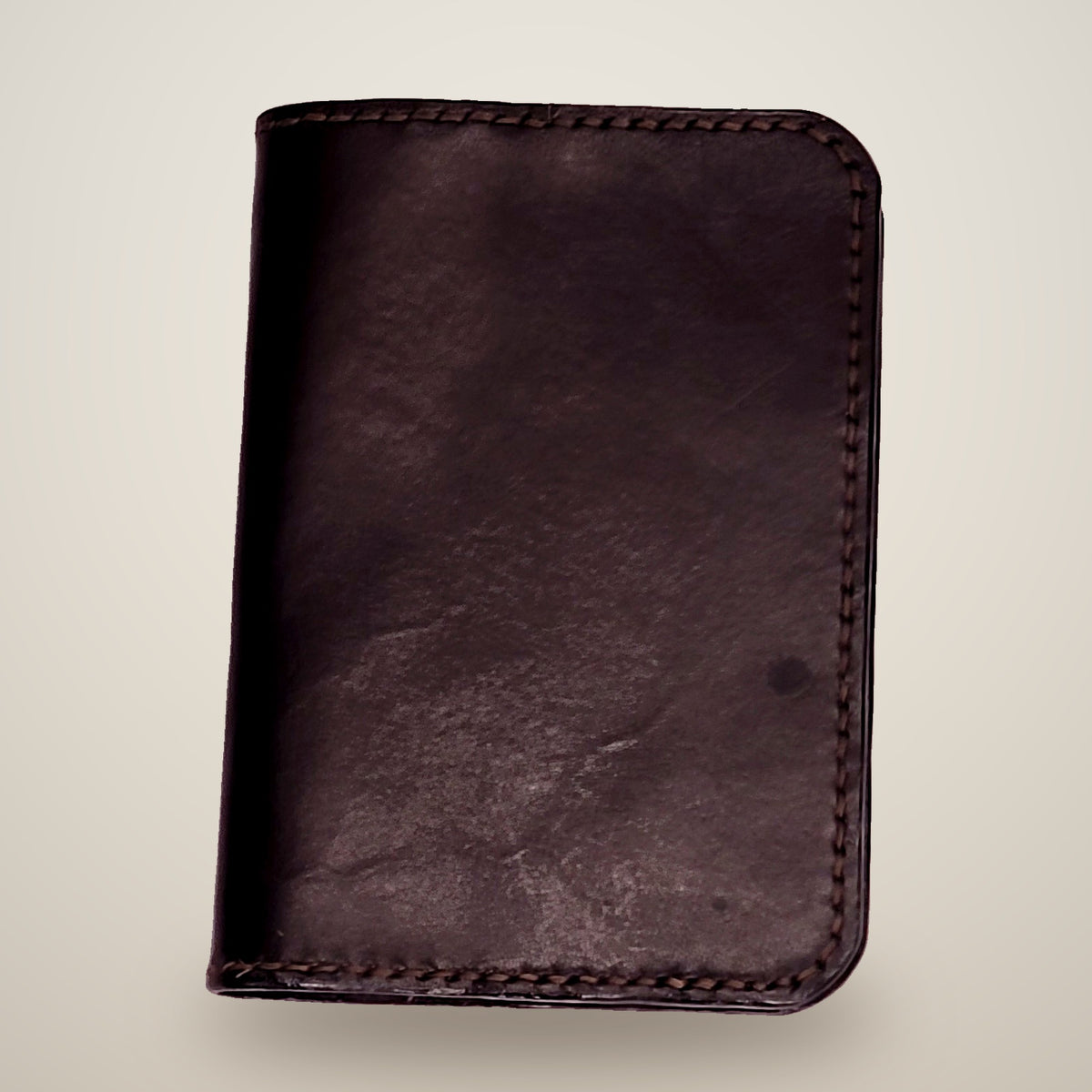 Small Leather Notebook Cover (Notebook Included) – Black / black thread