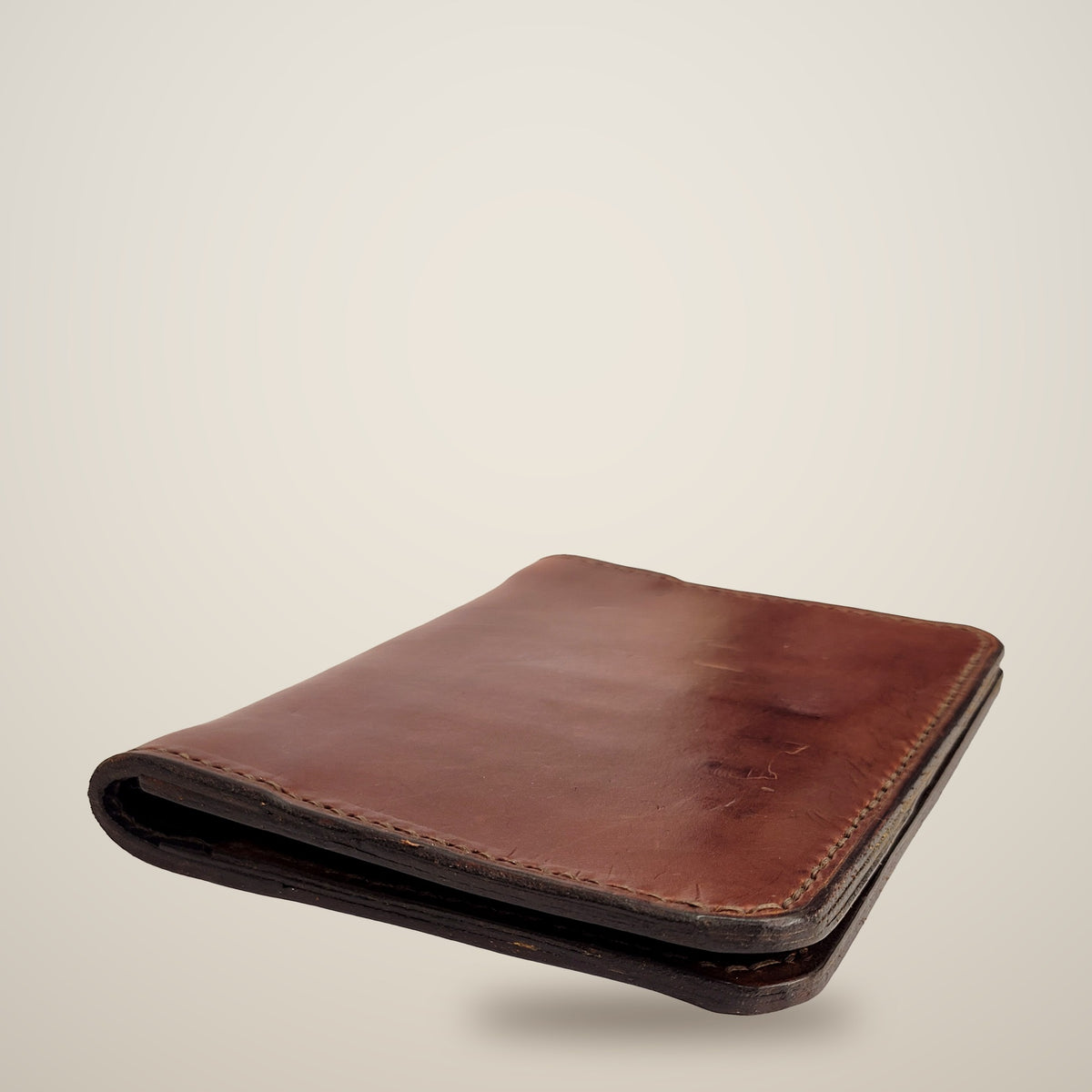 Medium Leather Passport Wallet – Brown, black & brown pockets / dark brown thread