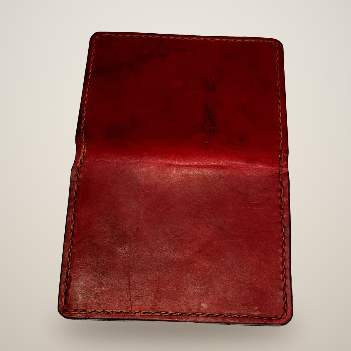 Four-Slot Wallet – Dark red, black panels