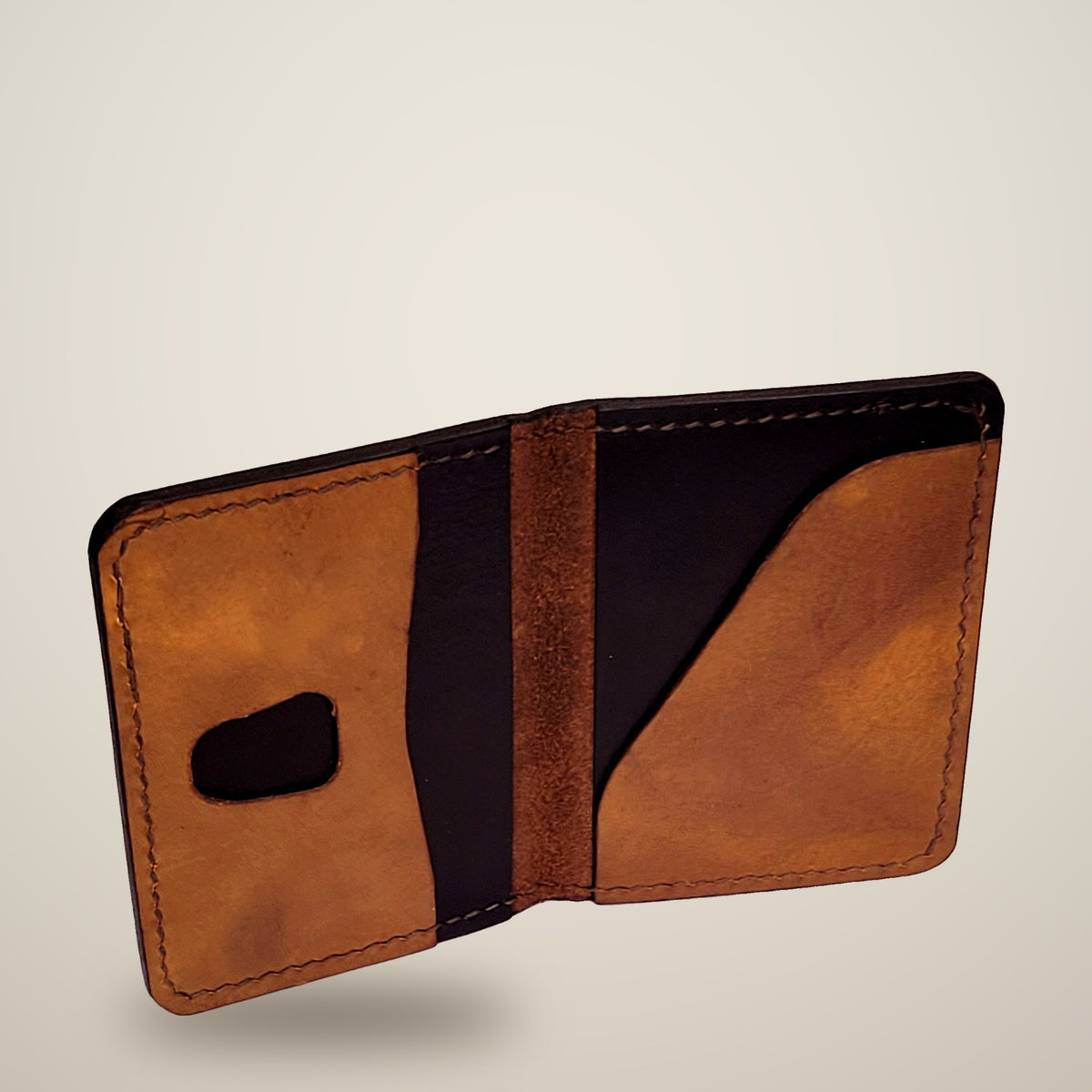 Four-Slot Wallet – Brown, tan & black panels