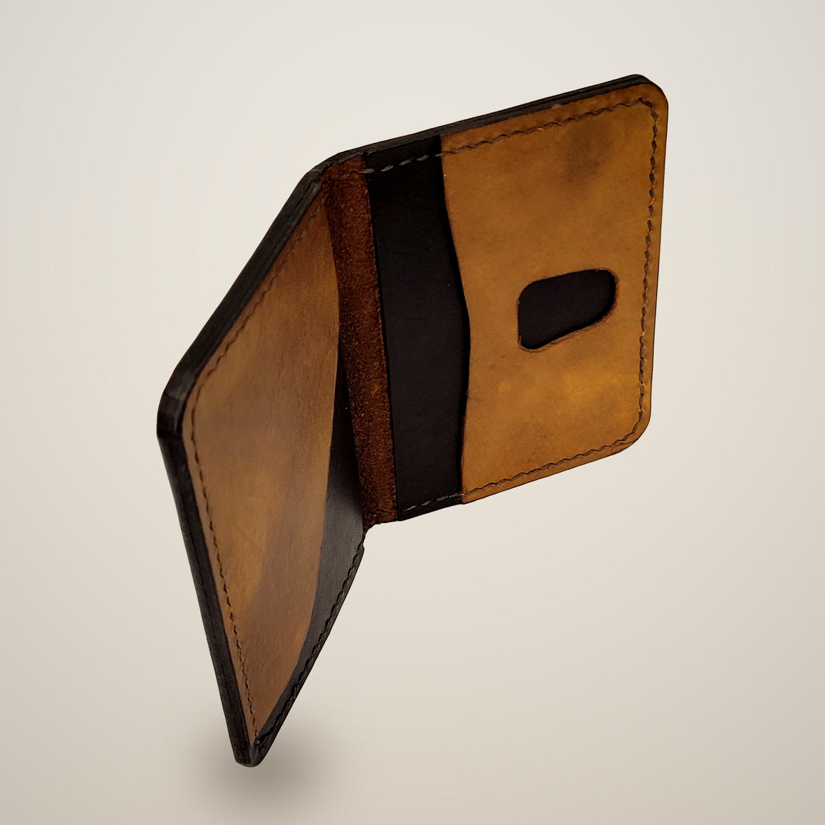 Four-Slot Wallet – Brown, tan & black panels