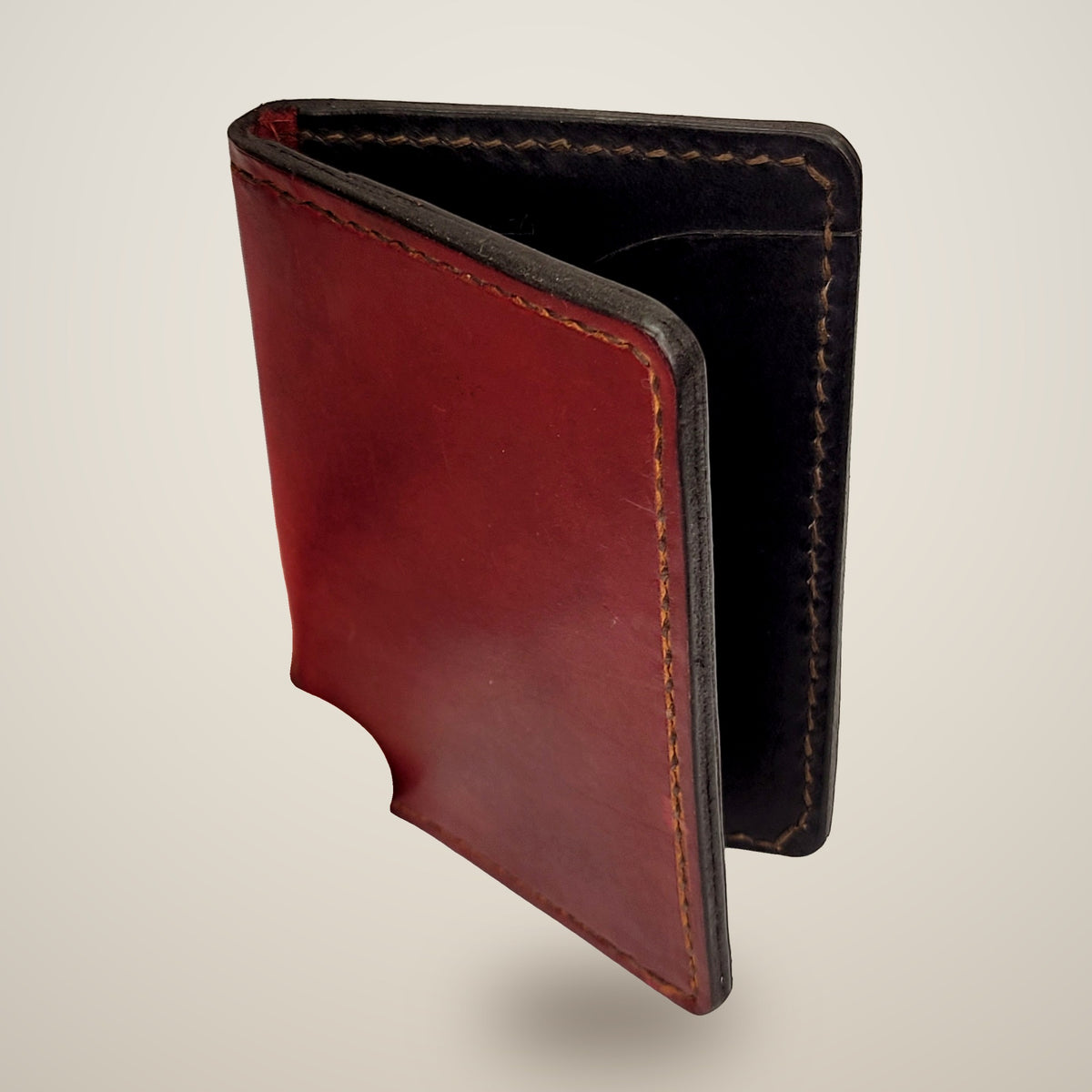 Four-Slot Wallet – Brown, tan & black panels