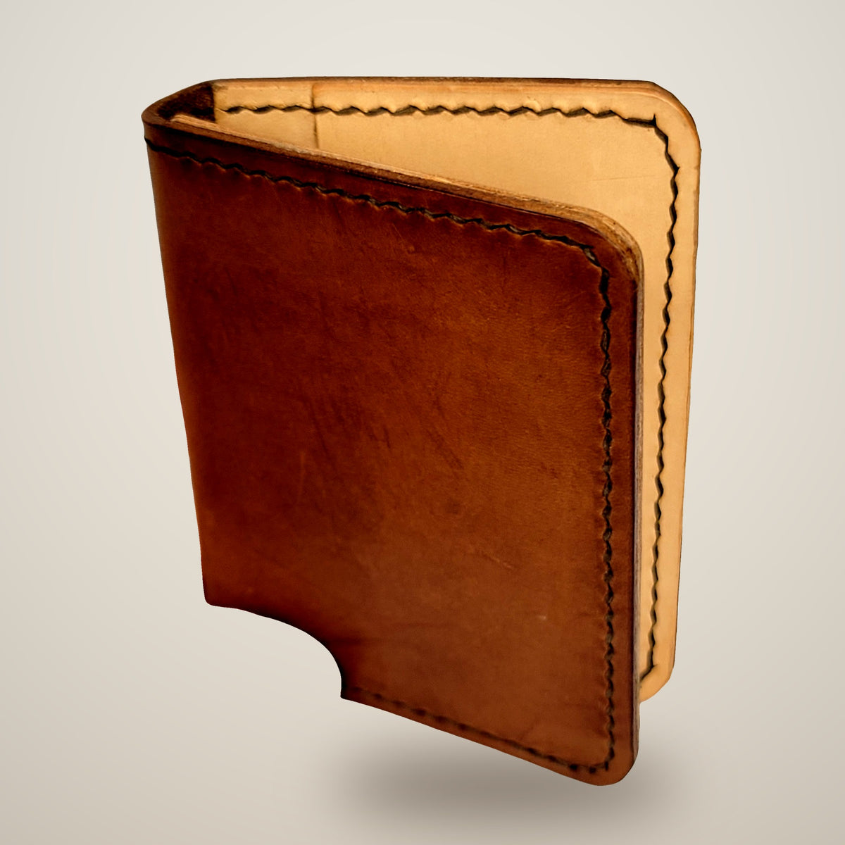 Four-Slot Wallet – Brown, natural panels