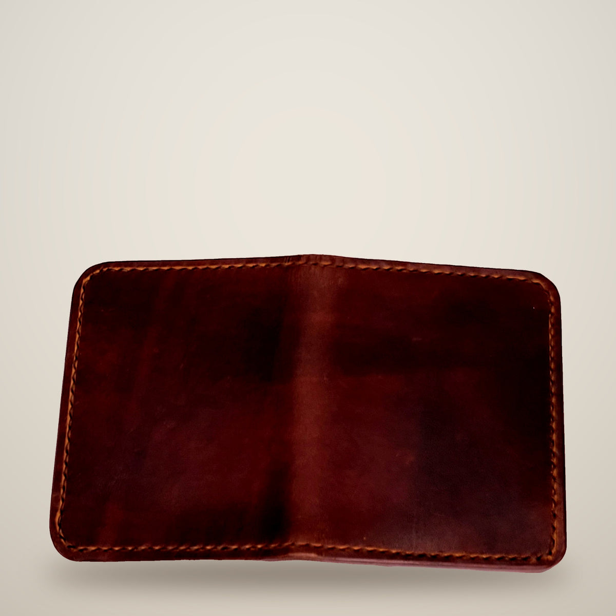 Small Lined Wallet – Thick – dark brown, black lining, tan panel
