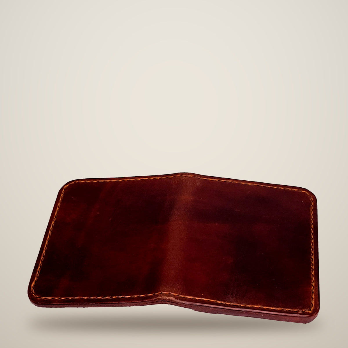 Small Lined Wallet – Thick – dark brown, black lining, tan panel