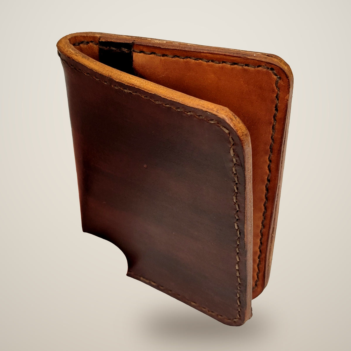 Small Lined Wallet – Chunky – dark brown, red plaid lining