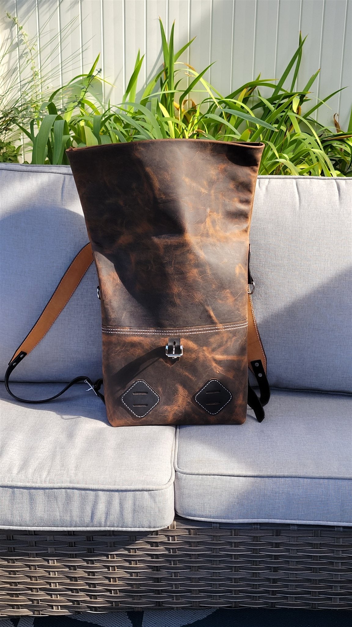 Traveller Roll-Top Backpack – Walnut – photo 11