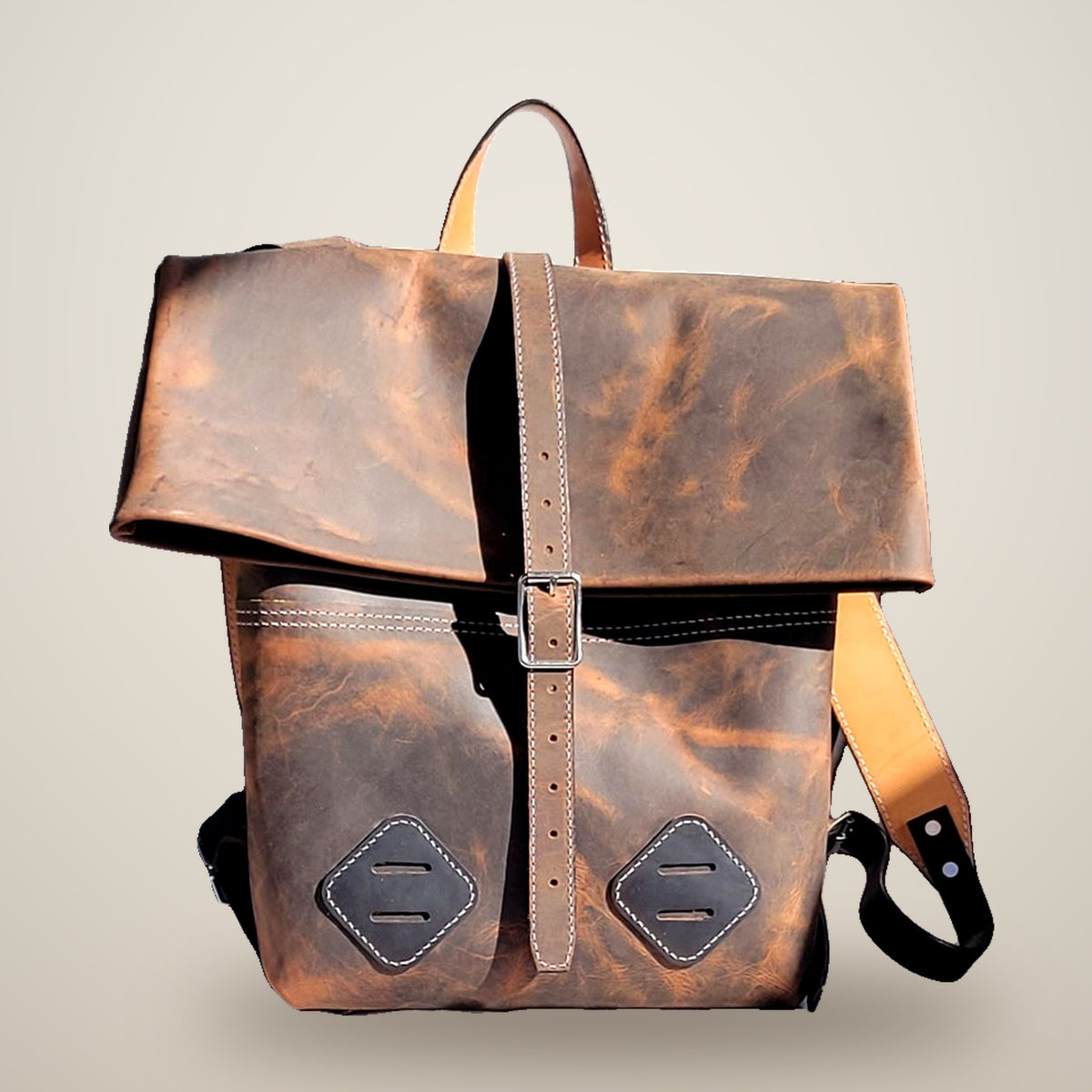 Traveller Roll-Top Backpack – Walnut