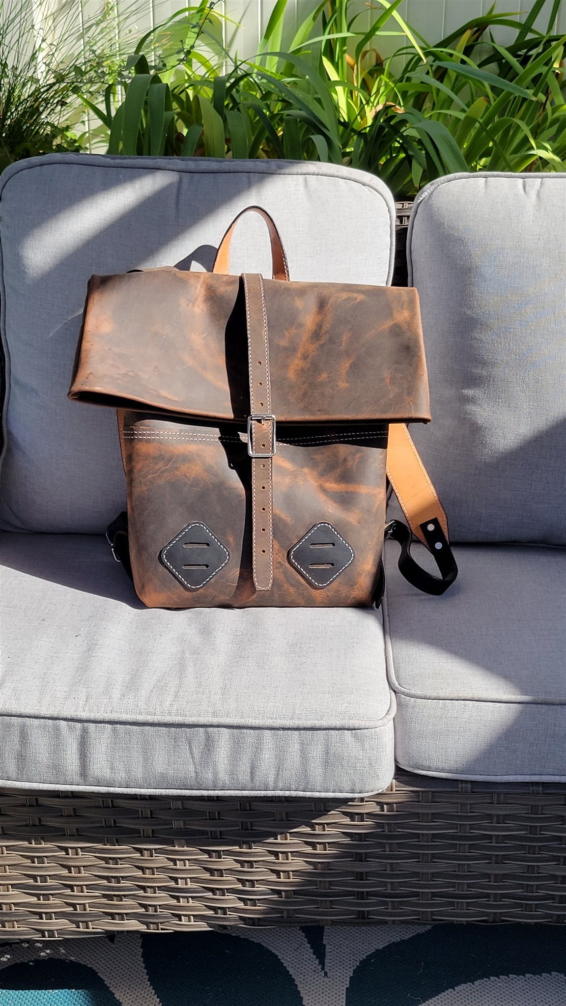 Traveller Roll-Top Backpack – Walnut – photo 2